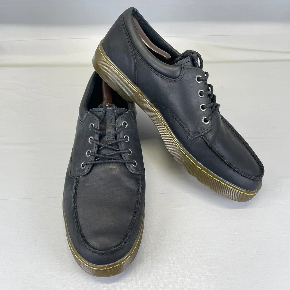 Dr. Martens Wilmot Low Shoes Mens Size 12 Black Leather Lace Up Casual Oxford